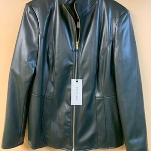 Green Faux Leather Jacket - Cole Haan - Brand New With Tags